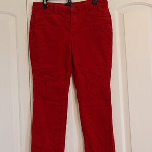 Talbots Simply Flattering 5 pocket Corduroy pants vibrant red small wale 6petite